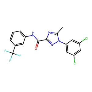 1-(3,5-dichlorophenyl)-5-methyl-N-[3-(trifluoromethyl)phenyl]-1H-1,2,4-triazole-3-carboxamide structure