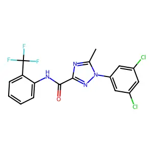 1-(3,5-dichlorophenyl)-5-methyl-N-[2-(trifluoromethyl)phenyl]-1H-1,2,4-triazole-3-carboxamide structure