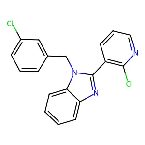 1-[(3-chlorophenyl)methyl]-2-(2-chloro-3-pyridinyl)benzimidazole structure