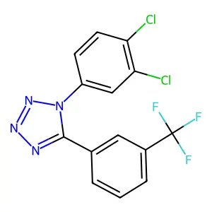 1-(3,4-dichlorophenyl)-5-[3-(trifluoromethyl)phenyl]tetrazole structure