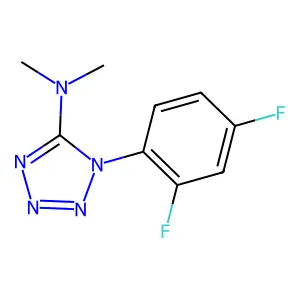 1-(2,4-difluorophenyl)-N,N-dimethyltetrazol-5-amine structure