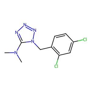 1-[(2,4-dichlorophenyl)methyl]-N,N-dimethyltetrazol-5-amine structure
