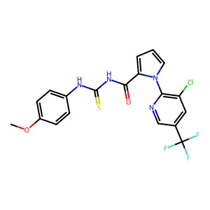 1-[3-chloro-5-(trifluoromethyl)-2-pyridinyl]-N-[(4-methoxyphenyl)carbamothioyl]pyrrole-2-carboxamide structure