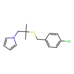 1-[2-[(4-chlorophenyl)methylsulfanyl]-2-methylpropyl]pyrrole structure