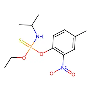 N-[ethoxy-(4-methyl-2-nitrophenoxy)phosphinothioyl]propan-2-amine structure