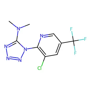 1-[3-chloro-5-(trifluoromethyl)-2-pyridinyl]-N,N-dimethyltetrazol-5-amine structure