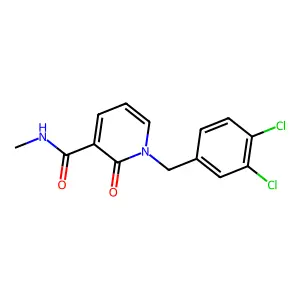 1-[(3,4-dichlorophenyl)methyl]-N-methyl-2-oxopyridine-3-carboxamide structure