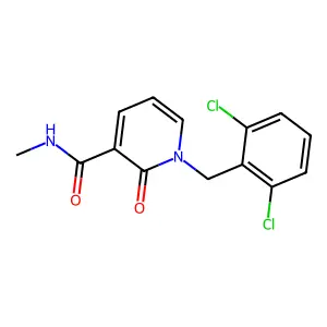 1-[(2,6-dichlorophenyl)methyl]-N-methyl-2-oxopyridine-3-carboxamide structure