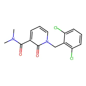 1-[(2,6-dichlorophenyl)methyl]-N,N-dimethyl-2-oxopyridine-3-carboxamide structure