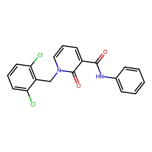 1-[(2,6-dichlorophenyl)methyl]-2-oxo-N-phenylpyridine-3-carboxamide structure
