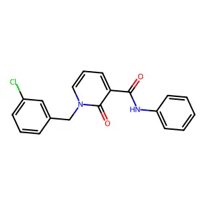 1-[(3-chlorophenyl)methyl]-2-oxo-N-phenyl-1,2-dihydropyridine-3-carboxamide structure