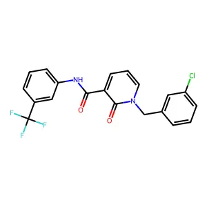 1-[(3-chlorophenyl)methyl]-2-oxo-N-[3-(trifluoromethyl)phenyl]pyridine-3-carboxamide structure