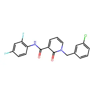 1-[(3-chlorophenyl)methyl]-N-(2,4-difluorophenyl)-2-oxopyridine-3-carboxamide structure