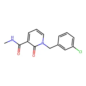 1-(3-chlorobenzyl)-N-methyl-2-oxo-1,2-dihydro-3-pyridinecarboxamide structure