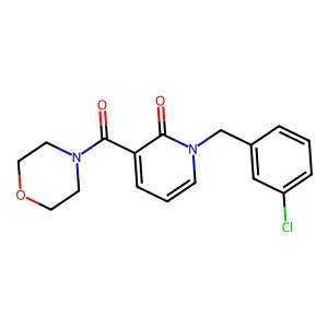 1-[(3-chlorophenyl)methyl]-3-(morpholine-4-carbonyl)pyridin-2-one structure