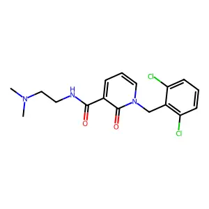 1-[(2,6-dichlorophenyl)methyl]-N-[2-(dimethylamino)ethyl]-2-oxopyridine-3-carboxamide structure