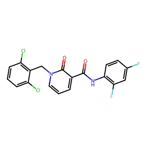 1-[(2,6-dichlorophenyl)methyl]-N-(2,4-difluorophenyl)-2-oxopyridine-3-carboxamide structure