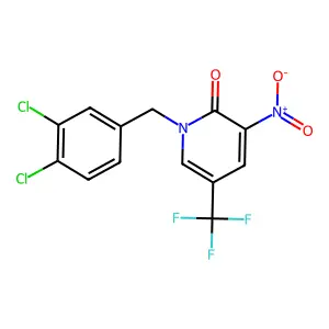 1-[(3,4-dichlorophenyl)methyl]-3-nitro-5-(trifluoromethyl)pyridin-2-one structure