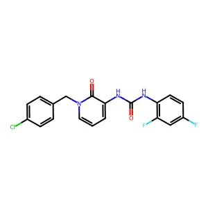 1-[1-[(4-chlorophenyl)methyl]-2-oxo-3-pyridinyl]-3-(2,4-difluorophenyl)urea structure