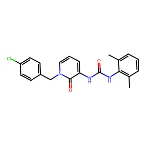 1-[1-[(4-chlorophenyl)methyl]-2-oxo-3-pyridinyl]-3-(2,6-dimethylphenyl)urea structure