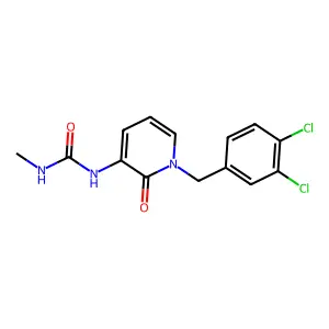 1-[1-[(3,4-dichlorophenyl)methyl]-2-oxo-3-pyridinyl]-3-methylurea structure