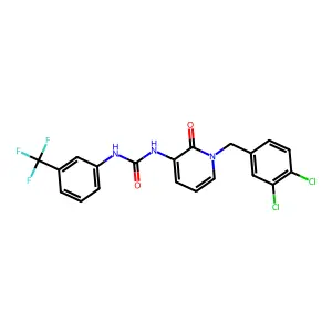 1-[1-[(3,4-dichlorophenyl)methyl]-2-oxo-3-pyridinyl]-3-[3-(trifluoromethyl)phenyl]urea structure
