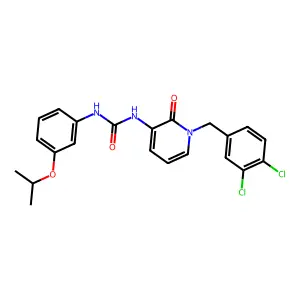 1-[1-[(3,4-dichlorophenyl)methyl]-2-oxo-3-pyridinyl]-3-(3-propan-2-yloxyphenyl)urea structure
