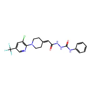 1-[[2-[1-[3-chloro-5-(trifluoromethyl)-2-pyridinyl]piperidin-4-ylidene]acetyl]amino]-3-phenylurea structure