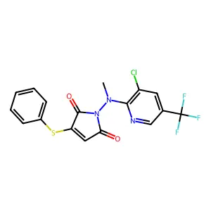 1-[[3-chloro-5-(trifluoromethyl)-2-pyridinyl]-methylamino]-3-phenylsulfanylpyrrole-2,5-dione structure