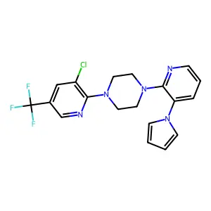 1-[3-chloro-5-(trifluoromethyl)-2-pyridinyl]-4-[3-(1H-pyrrol-1-yl)-2-pyridinyl]piperazine structure