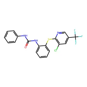 1-[2-[[3-chloro-5-(trifluoromethyl)-2-pyridinyl]sulfanyl]phenyl]-3-phenylurea structure