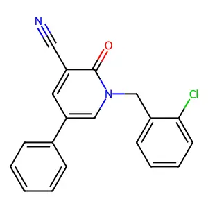 1-(2-chlorobenzyl)-2-oxo-5-phenyl-1,2-dihydro-3-pyridinecarbonitrile structure
