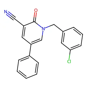 1-[(3-chlorophenyl)methyl]-2-oxo-5-phenylpyridine-3-carbonitrile structure