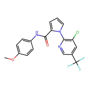 1-[3-chloro-5-(trifluoromethyl)-2-pyridinyl]-N-(4-methoxyphenyl)pyrrole-2-carboxamide structure