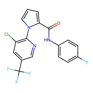 1-[3-chloro-5-(trifluoromethyl)-2-pyridinyl]-N-(4-fluorophenyl)-1H-pyrrole-2-carboxamide structure