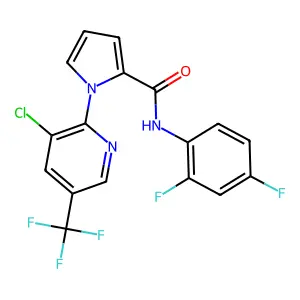 1-[3-chloro-5-(trifluoromethyl)-2-pyridinyl]-N-(2,4-difluorophenyl)pyrrole-2-carboxamide structure