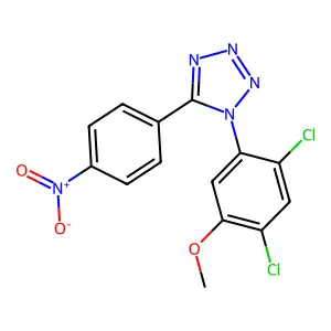 1-(2,4-dichloro-5-methoxyphenyl)-5-(4-nitrophenyl)tetrazole structure