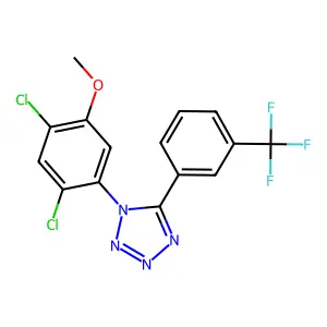 1-(2,4-dichloro-5-methoxyphenyl)-5-[3-(trifluoromethyl)phenyl]tetrazole structure