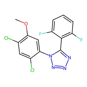 1-(2,4-dichloro-5-methoxyphenyl)-5-(2,6-difluorophenyl)-1H-1,2,3,4-tetraazole structure