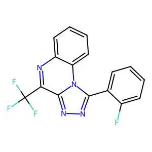 1-(2-fluorophenyl)-4-(trifluoromethyl)-[1,2,4]triazolo[4,3-a]quinoxaline structure