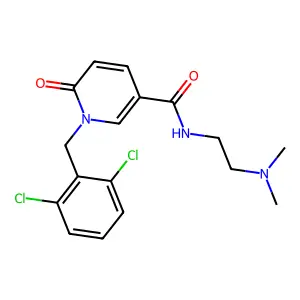 1-[(2,6-dichlorophenyl)methyl]-N-[2-(dimethylamino)ethyl]-6-oxopyridine-3-carboxamide structure