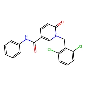 1-[(2,6-dichlorophenyl)methyl]-6-oxo-N-phenylpyridine-3-carboxamide structure