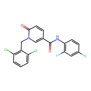 1-[(2,6-dichlorophenyl)methyl]-N-(2,4-difluorophenyl)-6-oxopyridine-3-carboxamide structure