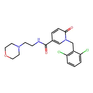 1-[(2,6-dichlorophenyl)methyl]-N-(2-morpholin-4-ylethyl)-6-oxopyridine-3-carboxamide structure