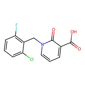 1-[(2-chloro-6-fluorophenyl)methyl]-2-oxopyridine-3-carboxylic acid structure