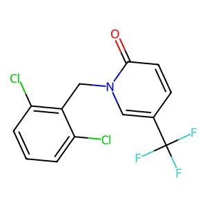 1-[(2,6-dichlorophenyl)methyl]-5-(trifluoromethyl)pyridin-2-one structure
