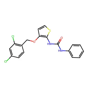 1-[3-[(2,4-dichlorophenyl)methoxy]thiophen-2-yl]-3-phenylurea structure