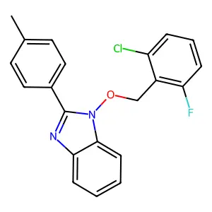 1-[(2-chloro-6-fluorophenyl)methoxy]-2-(4-methylphenyl)benzimidazole structure