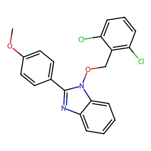 1-[(2,6-dichlorophenyl)methoxy]-2-(4-methoxyphenyl)benzimidazole structure
