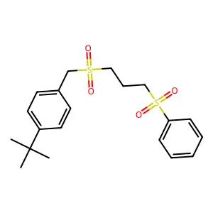 1-[3-(benzenesulfonyl)propylsulfonylmethyl]-4-tert-butylbenzene structure
